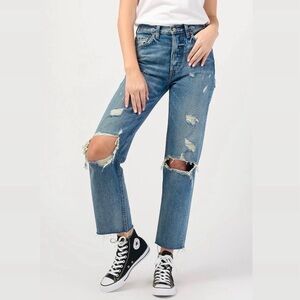 Boyish Tommy high-rise straight-leg distressed jeans. 💙